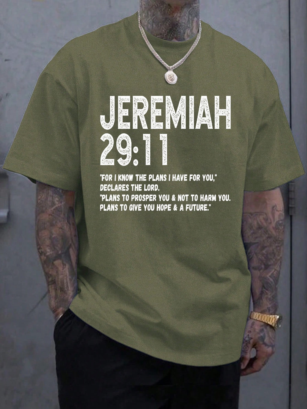 Men's Casual Loose Short Sleeve T-Shirt With Printed Text