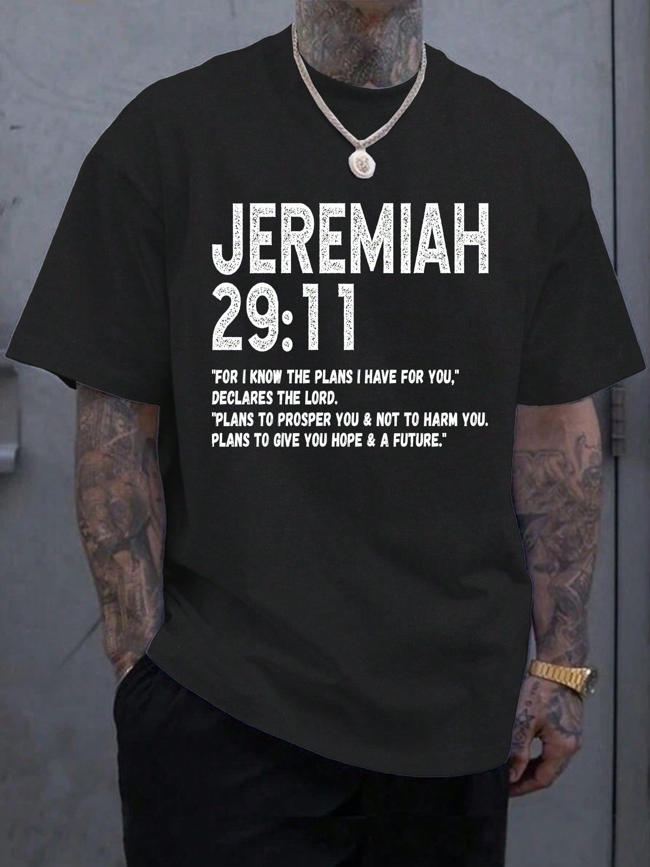 Men's Casual Loose Short Sleeve T-Shirt With Printed Text