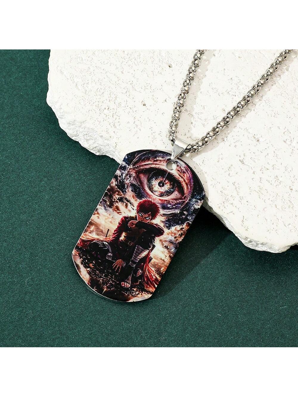 1pc Fashionable Hot-Blooded Cartoon Anime Naruto, Hatake Kakashi, Uzumaki Naruto Personalized Stainless Steel Pendant Necklace