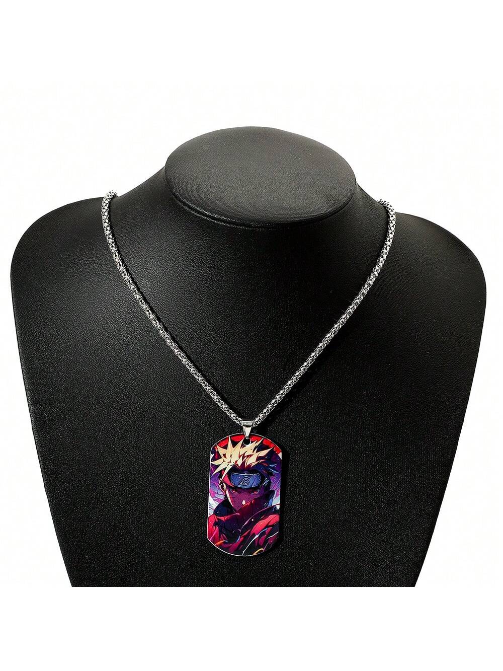 1pc Fashionable Hot-Blooded Cartoon Anime Naruto, Hatake Kakashi, Uzumaki Naruto Personalized Stainless Steel Pendant Necklace