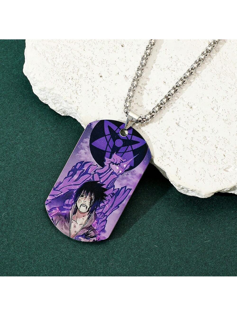 1pc Fashionable Hot-Blooded Cartoon Anime Naruto, Hatake Kakashi, Uzumaki Naruto Personalized Stainless Steel Pendant Necklace