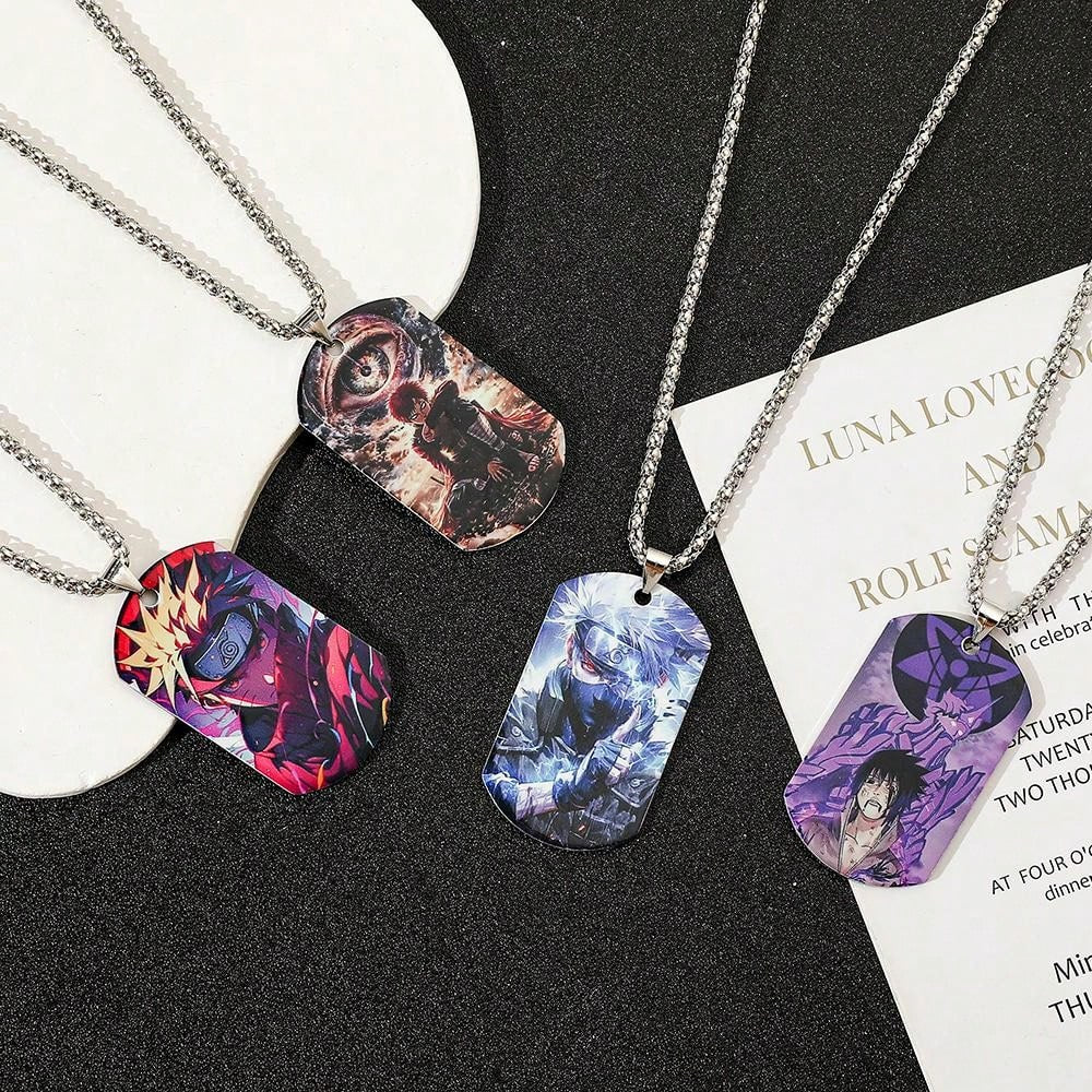 1pc Fashionable Hot-Blooded Cartoon Anime Naruto, Hatake Kakashi, Uzumaki Naruto Personalized Stainless Steel Pendant Necklace