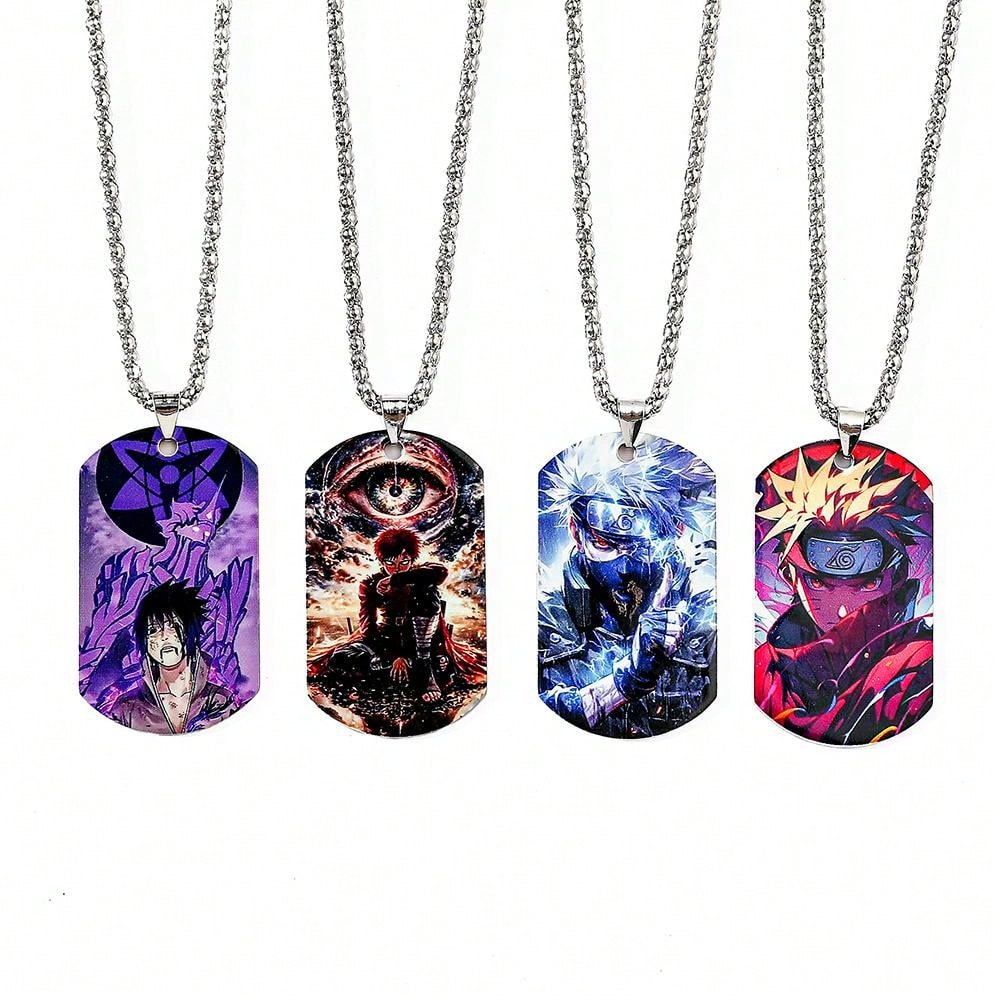 1pc Fashionable Hot-Blooded Cartoon Anime Naruto, Hatake Kakashi, Uzumaki Naruto Personalized Stainless Steel Pendant Necklace