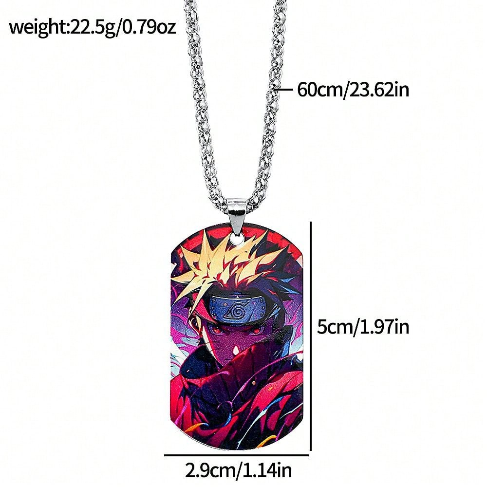 1pc Fashionable Hot-Blooded Cartoon Anime Naruto, Hatake Kakashi, Uzumaki Naruto Personalized Stainless Steel Pendant Necklace