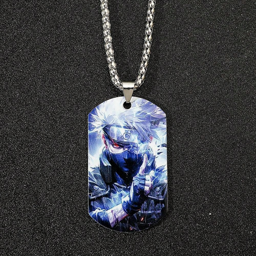1pc Fashionable Hot-Blooded Cartoon Anime Naruto, Hatake Kakashi, Uzumaki Naruto Personalized Stainless Steel Pendant Necklace