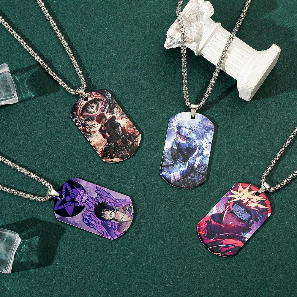 1pc Fashionable Hot-Blooded Cartoon Anime Naruto, Hatake Kakashi, Uzumaki Naruto Personalized Stainless Steel Pendant Necklace