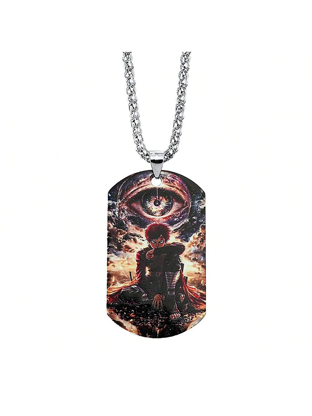 1pc Fashionable Hot-Blooded Cartoon Anime Naruto, Hatake Kakashi, Uzumaki Naruto Personalized Stainless Steel Pendant Necklace