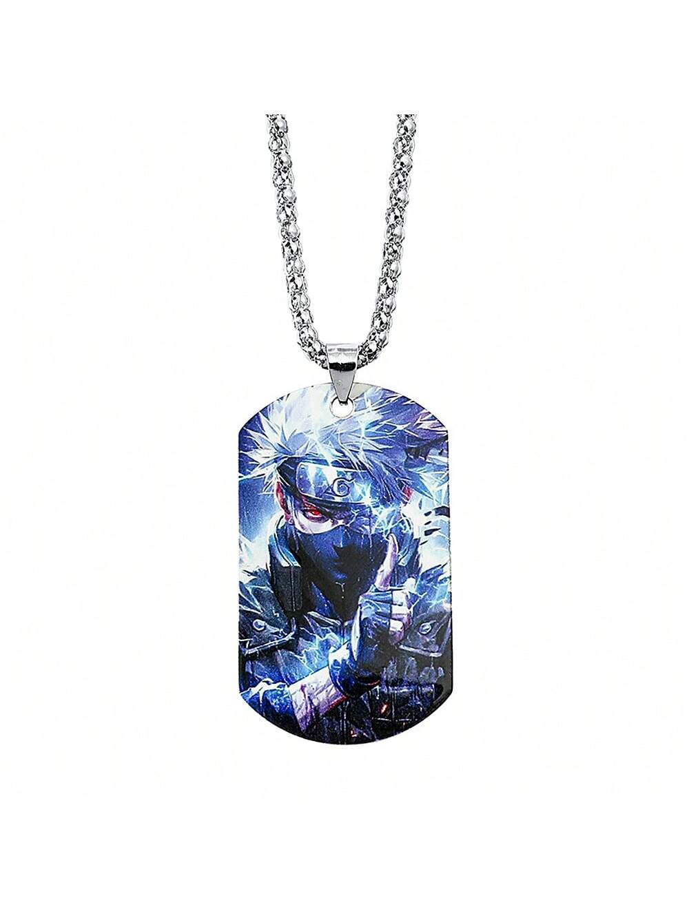 1pc Fashionable Hot-Blooded Cartoon Anime Naruto, Hatake Kakashi, Uzumaki Naruto Personalized Stainless Steel Pendant Necklace