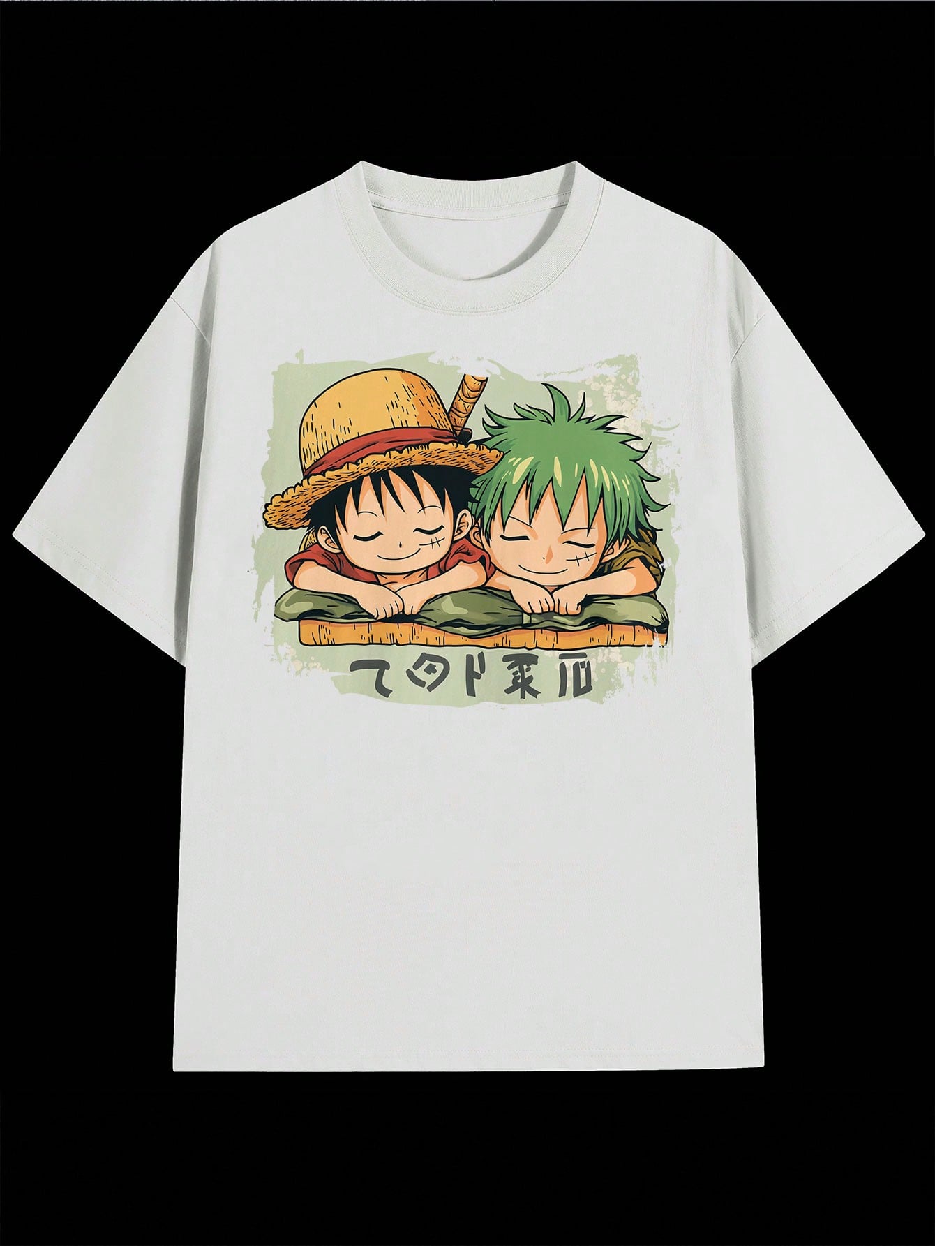 One Piece Anime Graphic T-Shirts Two Anime Characters Sleeping With Their Arms Crossed 100% Cotton 220g Summer Tops Streetwear