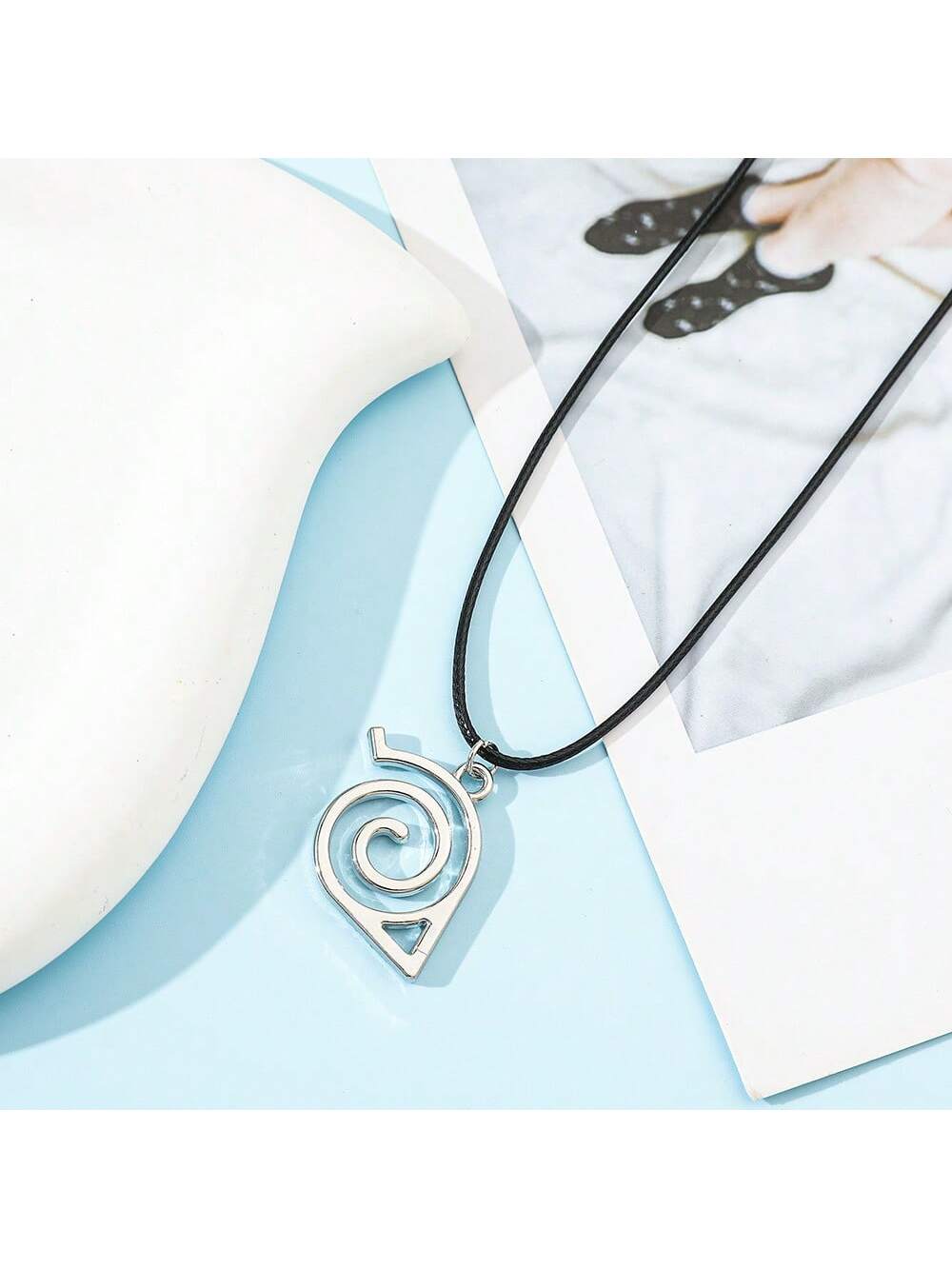 1pc Hot-Blooded Cartoon Anime Naruto Konoha Ninja Badge Logo Pendant Necklace, Fashionable And Personalized Necklace, Suitable For Daily Wear Or As A Gift