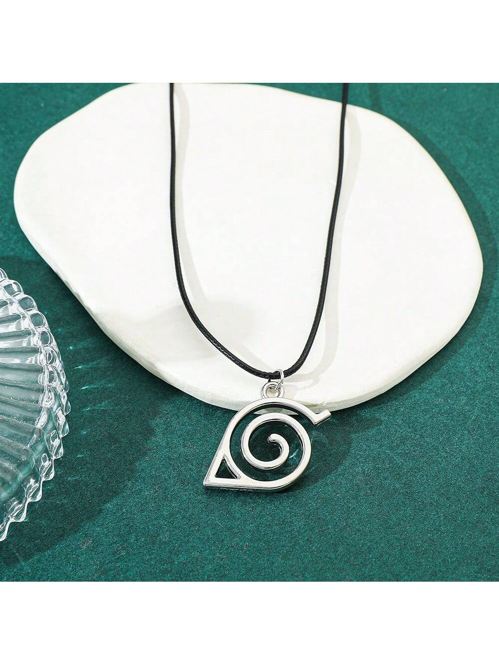 1pc Hot-Blooded Cartoon Anime Naruto Konoha Ninja Badge Logo Pendant Necklace, Fashionable And Personalized Necklace, Suitable For Daily Wear Or As A Gift