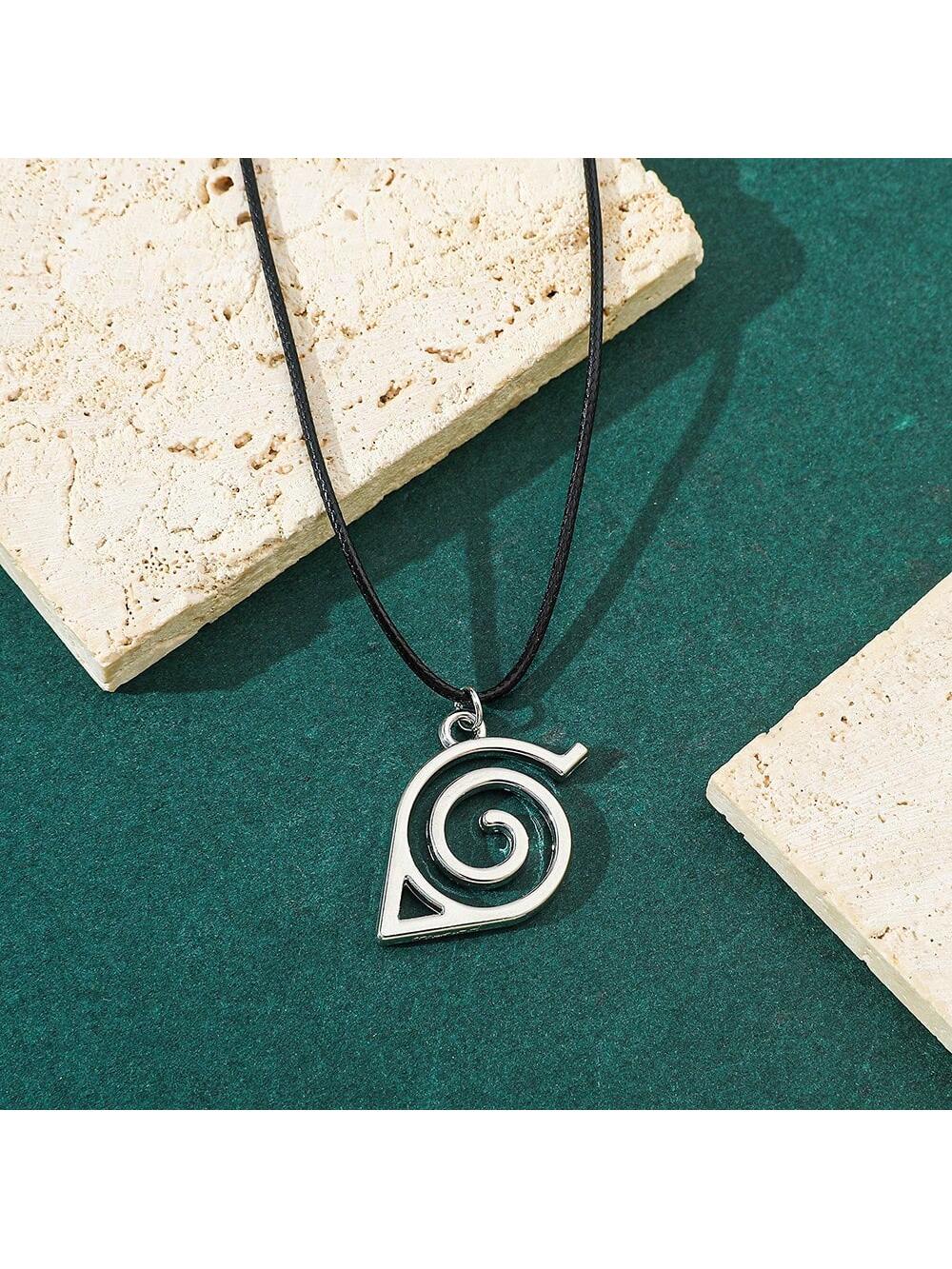 1pc Hot-Blooded Cartoon Anime Naruto Konoha Ninja Badge Logo Pendant Necklace, Fashionable And Personalized Necklace, Suitable For Daily Wear Or As A Gift