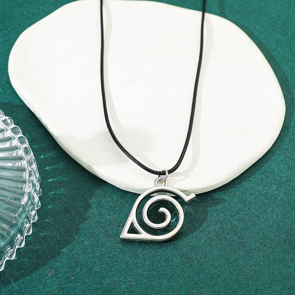 1pc Hot-Blooded Cartoon Anime Naruto Konoha Ninja Badge Logo Pendant Necklace, Fashionable And Personalized Necklace, Suitable For Daily Wear Or As A Gift