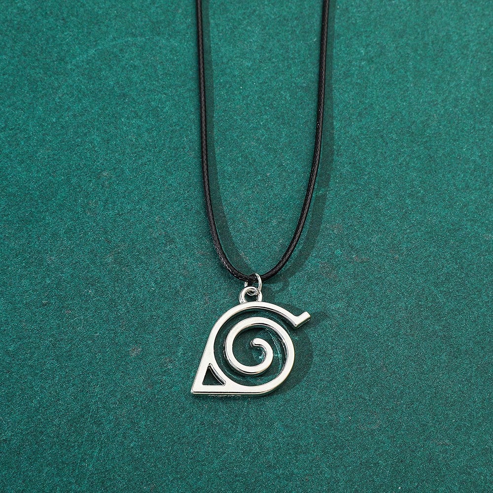 1pc Hot-Blooded Cartoon Anime Naruto Konoha Ninja Badge Logo Pendant Necklace, Fashionable And Personalized Necklace, Suitable For Daily Wear Or As A Gift