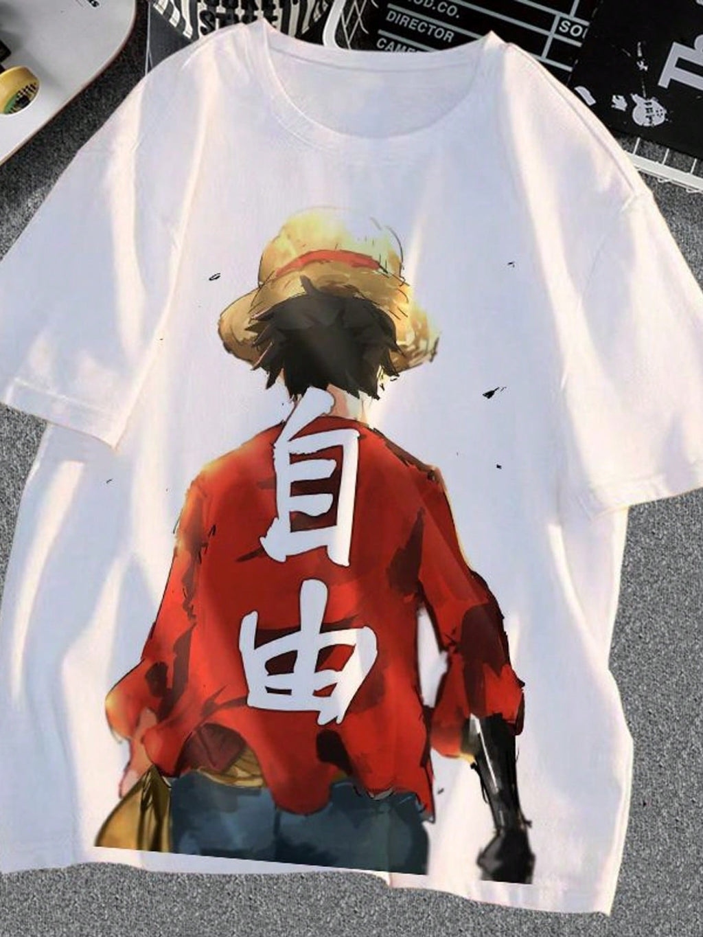 One Piece T-Shirt Male Anime ONE PIECE Joint Clothes Aslo LuffyS Sauron Two-Dimensional Short-Sleeved T-Shirt Summer