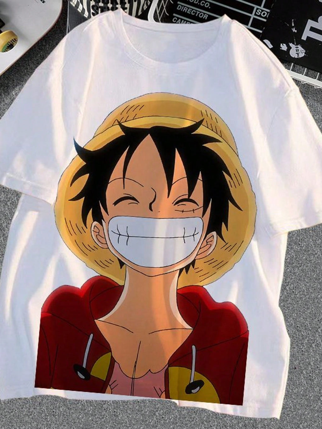 One Piece T-Shirt Male Anime ONE PIECE Joint Clothes Aslo LuffyS Sauron Two-Dimensional Short-Sleeved T-Shirt Summer