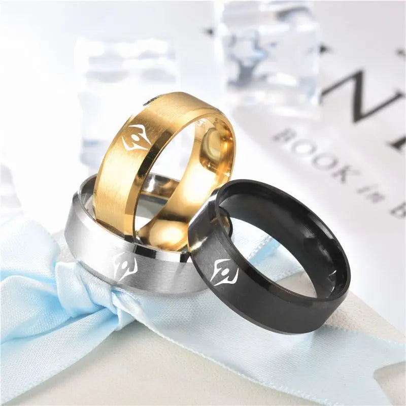 Anime Jujutsu Kaisen Rings Ryōmen Sukuna Cosplay Black Dead Eye Unisex Ring Prop Jewelry Gift Stainless steel Accessories