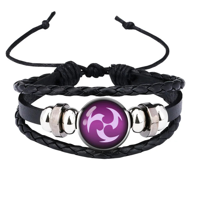 Genshin Impact Bracelet Cosplay Prop 7 Element Weapon Eye Of Original God Leather Bracelets Bangle Jewelry