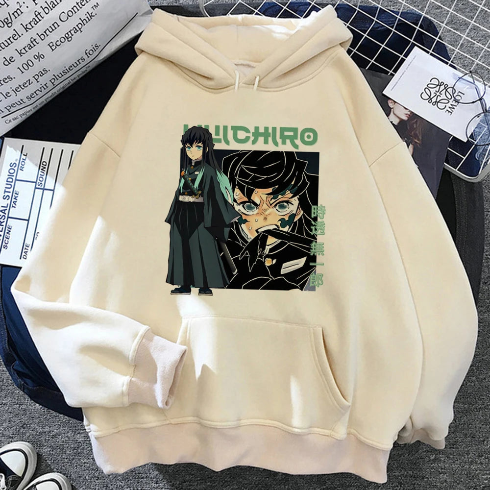 Demon Slayer Pullover Hoodie Muichiro Tokito Graphic Print Anime Clothing Hoodies Tracksuit Unisex Classic Simple