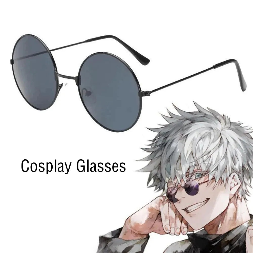 Anime gojo satoru glasses Jujutsu Kaisen Gojo Satoru Cosplay Black Glasses Eyewear Sunglasses High Quality Party Men Women Props