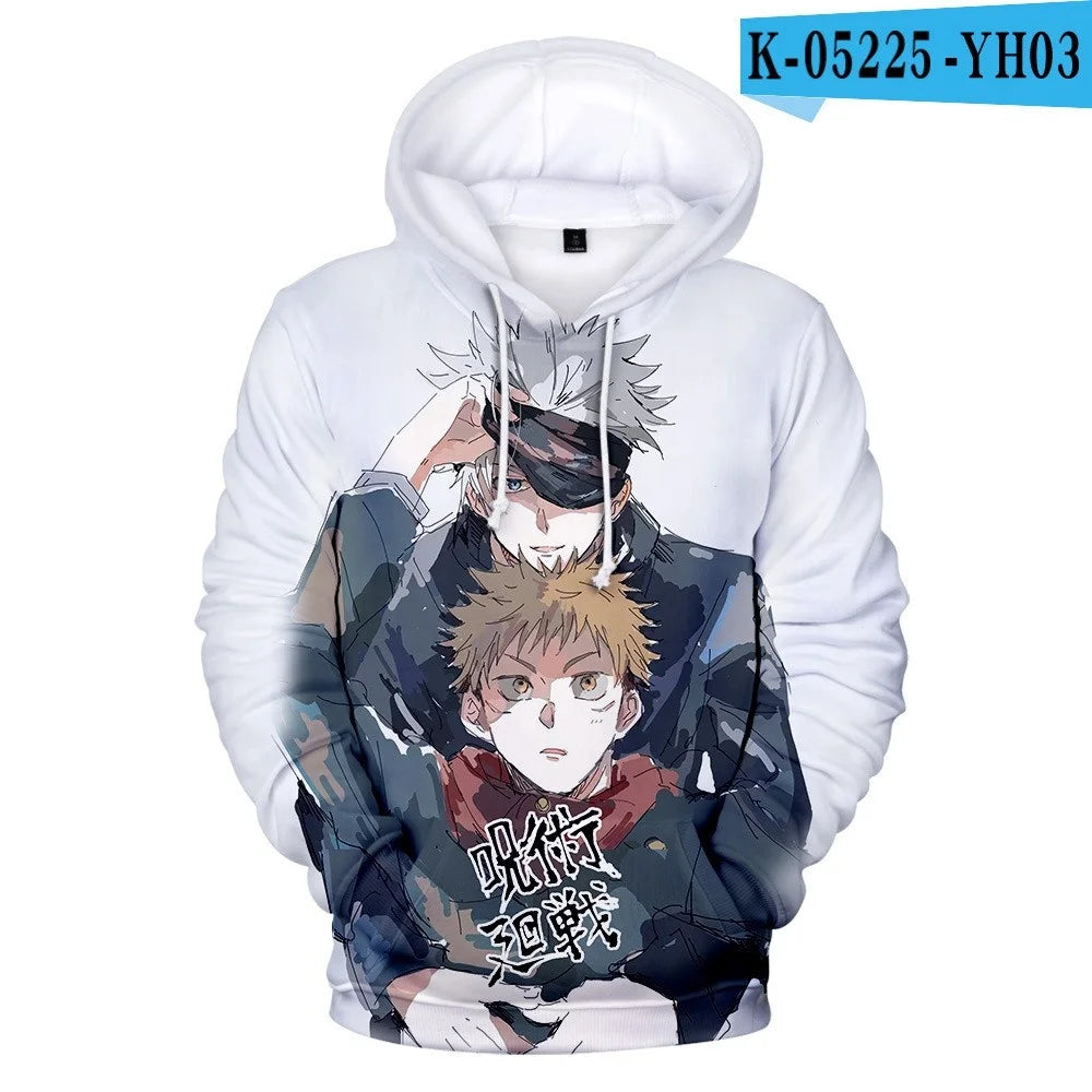 New Anime Jujutsu Kaisen 3D Print Hoodies Men Women Casual Oversized Hoodie Pullovers Hooded Sweatshirts Tracksuits Man Clothing