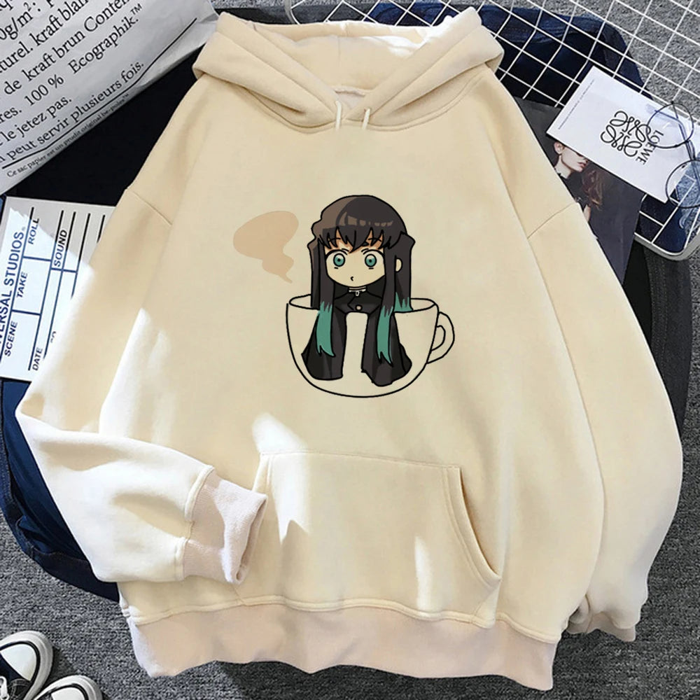Demon Slayer Pullover Hoodie Muichiro Tokito Graphic Print Anime Clothing Hoodies Tracksuit Unisex Classic Simple
