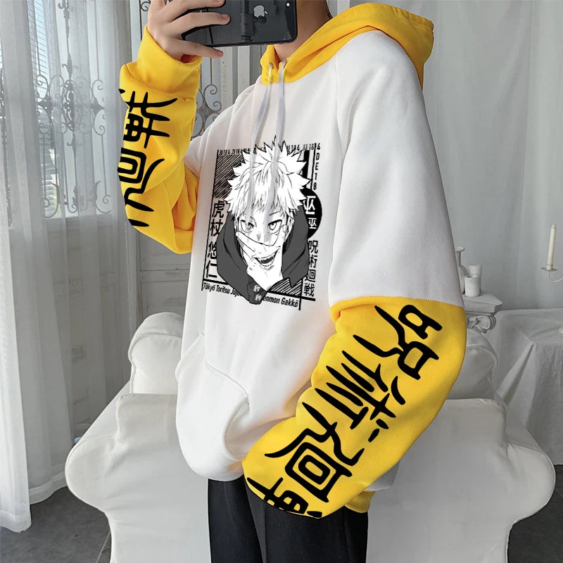 Anime Jujutsu Kaisen Hoodie Itadori Yuji Men Women Pullovers Manga magic battle Sweatshirt Harajuku Unisex Warm Streetwear Tops