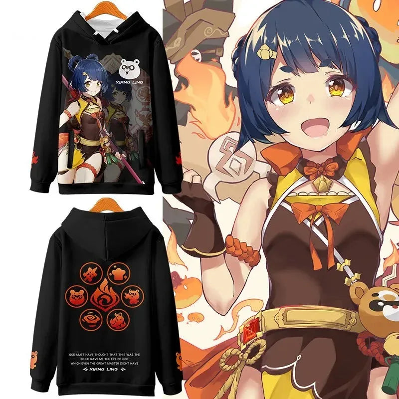 Genshin impact Xiangling Cosplay Hoodie