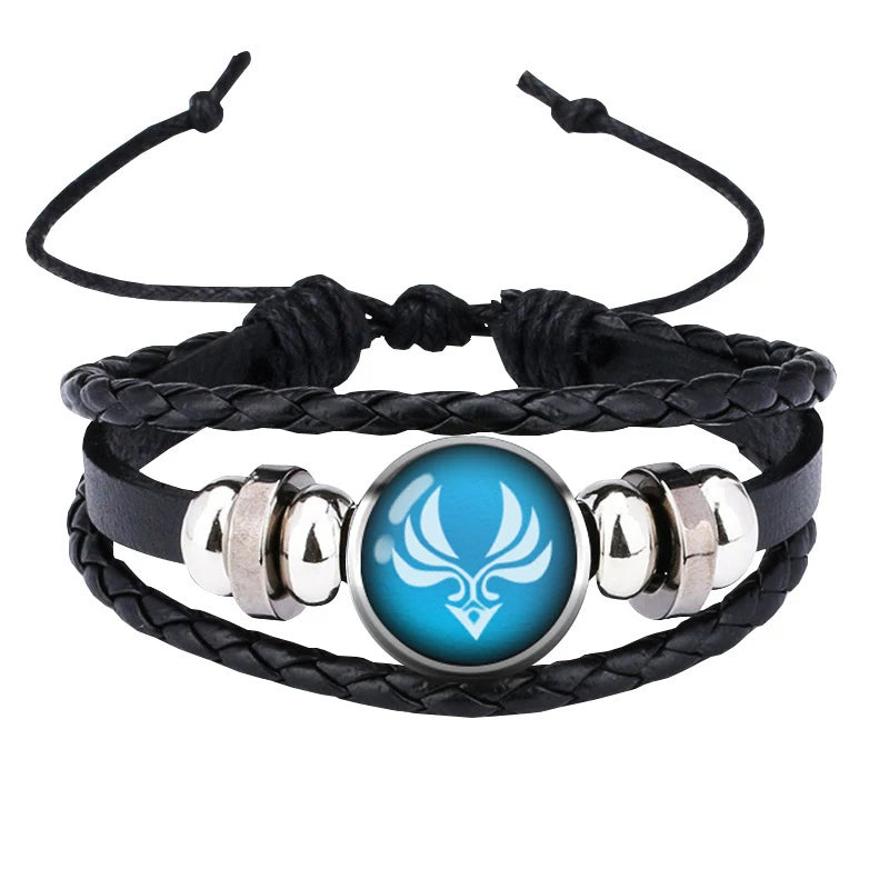 Genshin Impact Bracelet Cosplay Prop 7 Element Weapon Eye Of Original God Leather Bracelets Bangle Jewelry