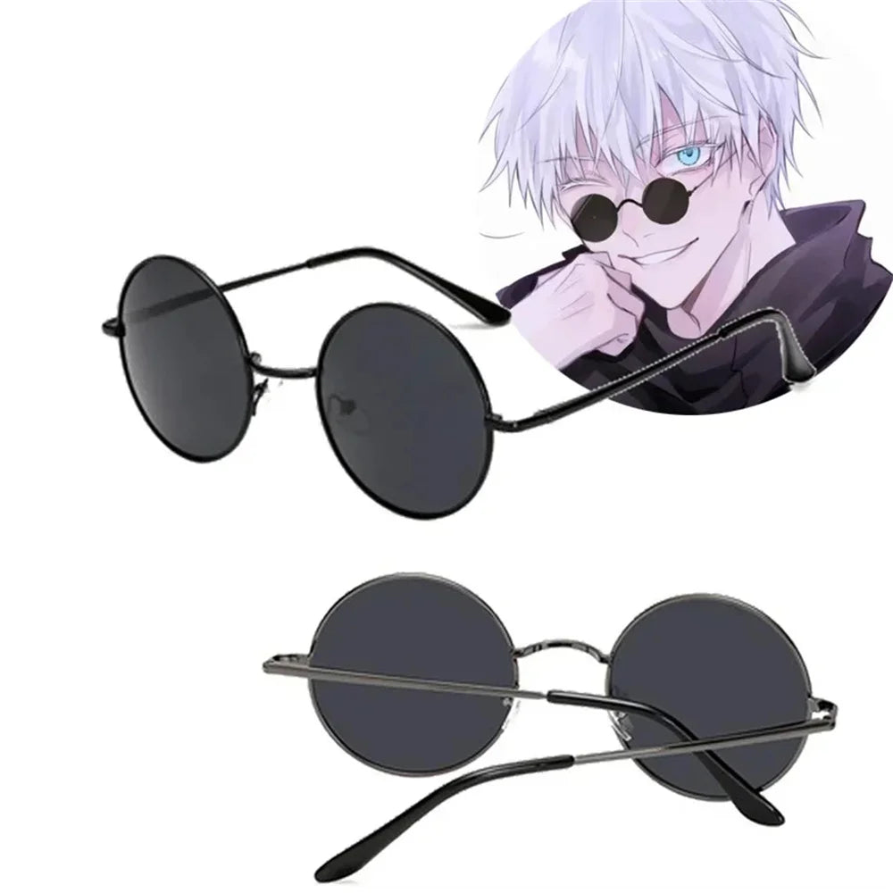 Anime gojo satoru glasses Jujutsu Kaisen Gojo Satoru Cosplay Black Glasses Eyewear Sunglasses High Quality Party Men Women Props