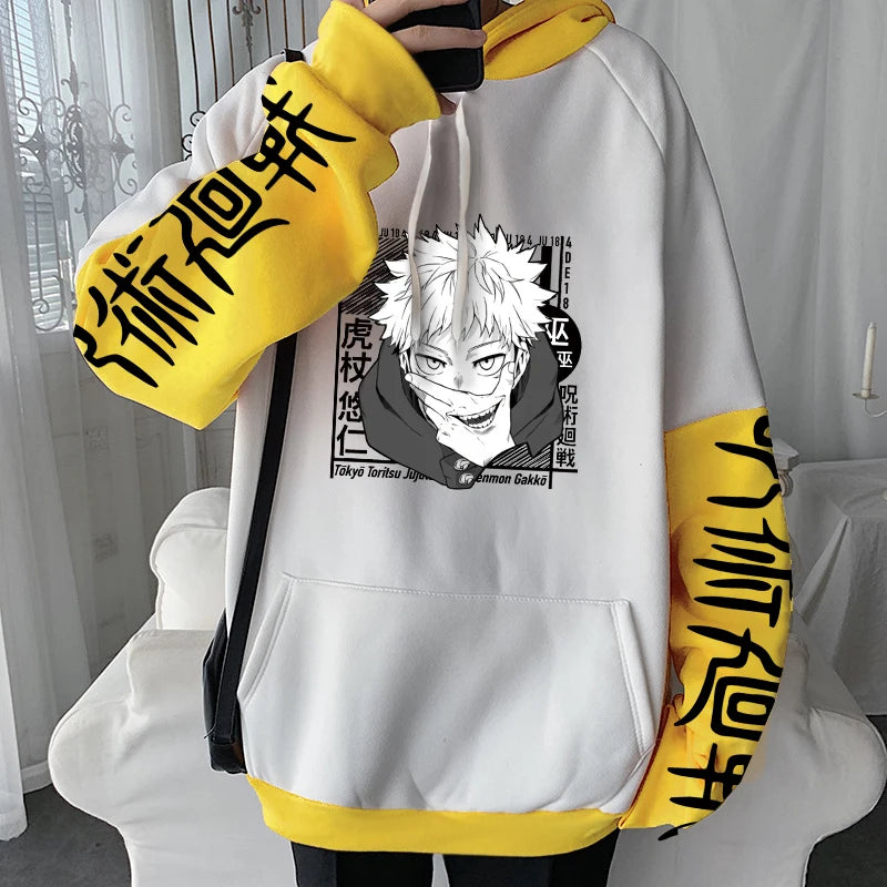 Anime Jujutsu Kaisen Hoodie Itadori Yuji Men Women Pullovers Manga magic battle Sweatshirt Harajuku Unisex Warm Streetwear Tops