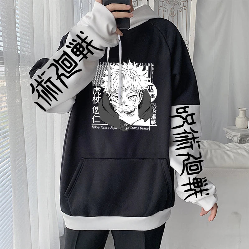 Anime Jujutsu Kaisen Hoodie Itadori Yuji Men Women Pullovers Manga magic battle Sweatshirt Harajuku Unisex Warm Streetwear Tops