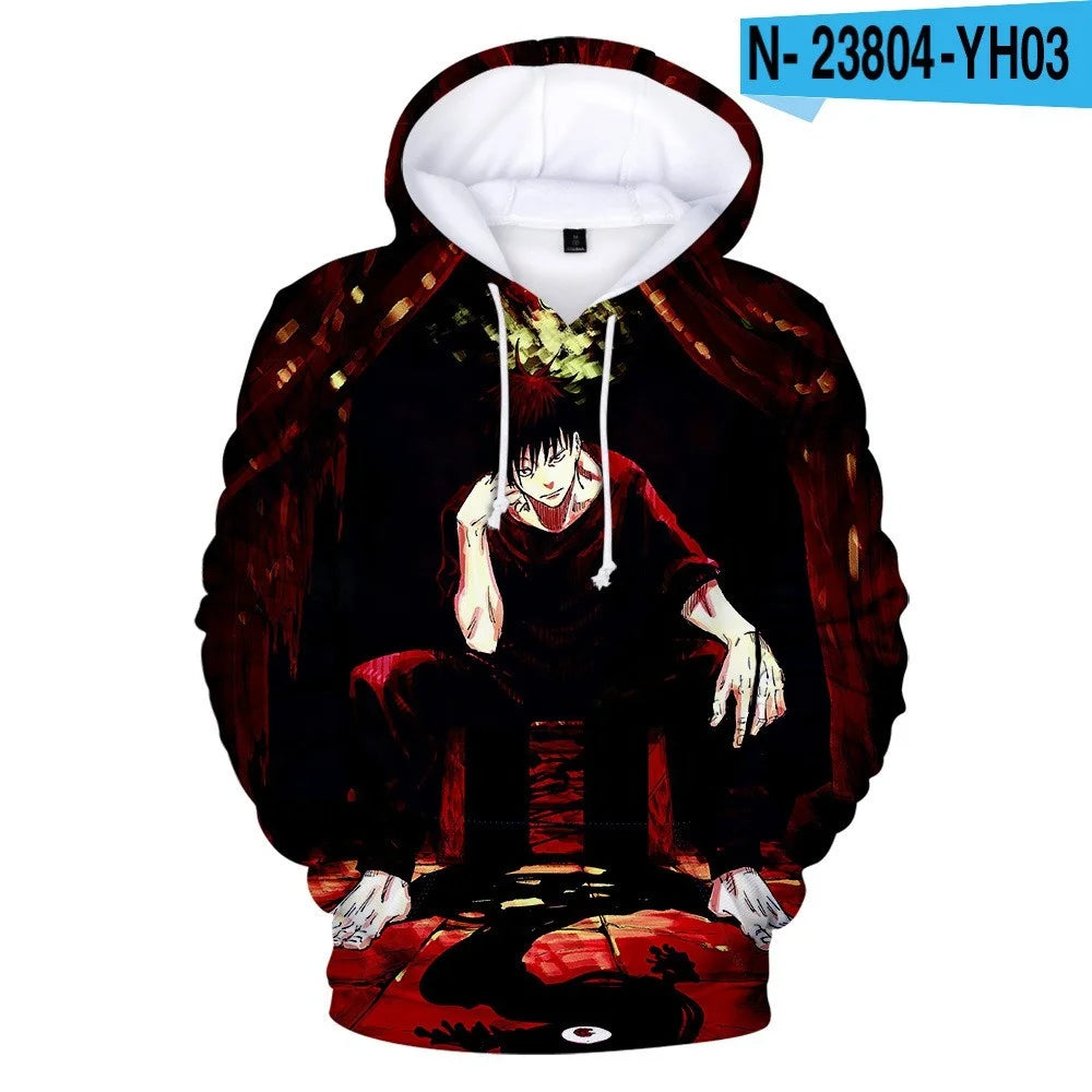 New Anime Jujutsu Kaisen 3D Print Hoodies Men Women Casual Oversized Hoodie Pullovers Hooded Sweatshirts Tracksuits Man Clothing