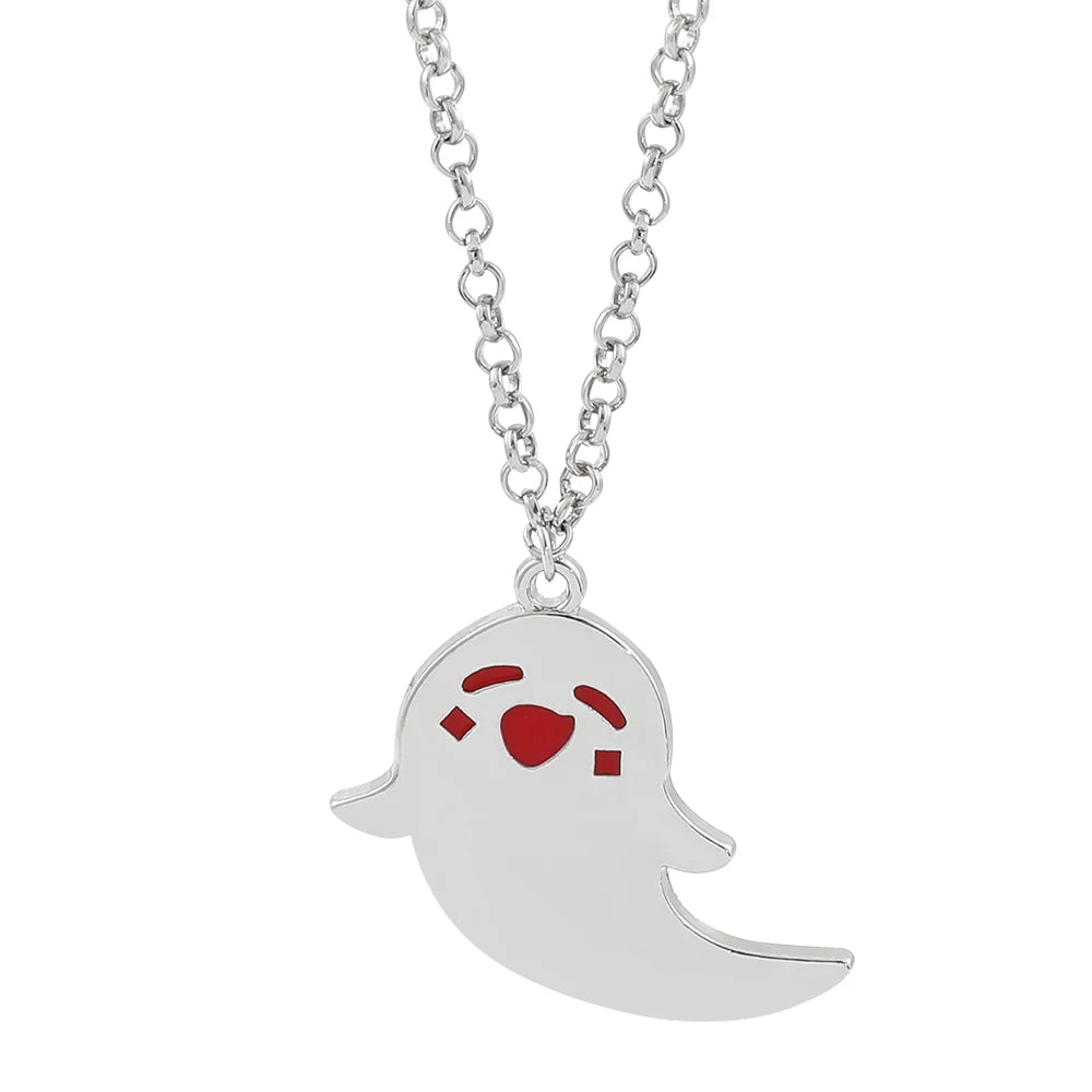 Genshin Impact Necklace Cartoon Figure Hu Tao Elfin Cute Metal Pendant Neck Chain Jewelry Fashion Cute Gifts for Girls