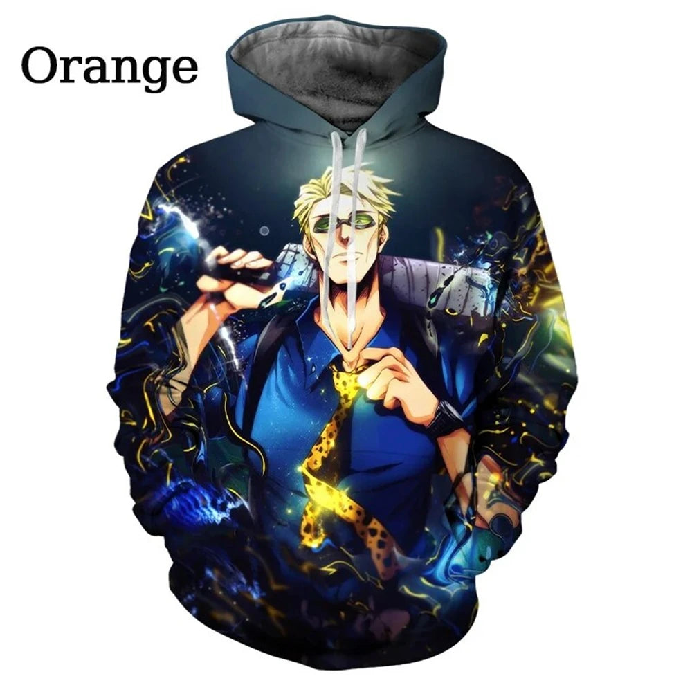 Anime Manga Jujutsu Kaisen Pattern Men's Hoodie Satoru Gojo Sweatshirt 3D Print Men's Hoodie Fashion Pullover New Men's Clothing