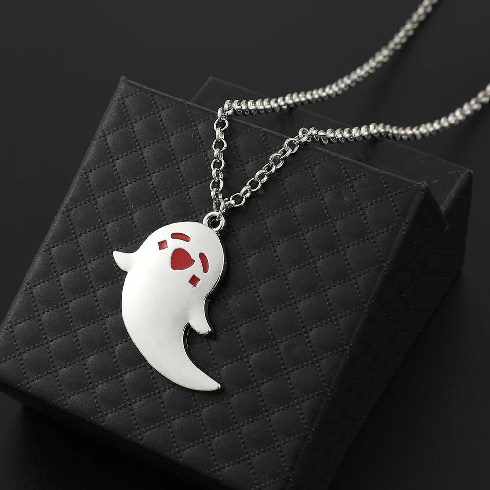 Genshin Impact Necklace Cartoon Figure Hu Tao Elfin Cute Metal Pendant Neck Chain Jewelry Fashion Cute Gifts for Girls